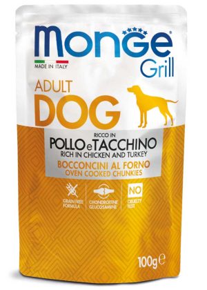 Monge Adult Dog Chunkies με κοτόπουλο & γαλοπούλα 100g